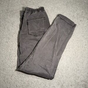 Paige Mens Pants 31X30 Gray Blue Fraser Drawstring Brushed Twill Cuffed Stretch